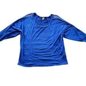 Venus Sparkle Shoulder Top - Blue